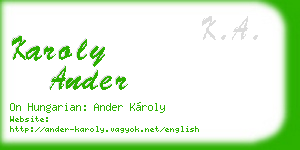 karoly ander business card