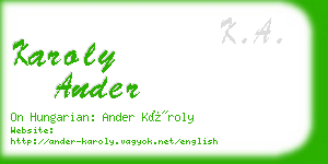 karoly ander business card